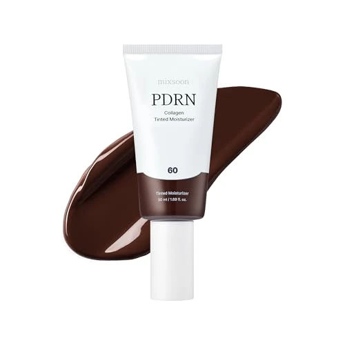 mixsoon PDRN Collagen Tinted Moisturizer - Skincare-Infused Base with Rice PDRN & Peptides, 24H Vibrant Glow & Luminous Hydration, 10 Shades 50ml / 1.69 fl.oz. Korean Glass Skin (No. 60 Trance)