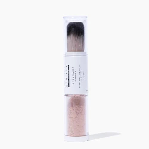 DRMTLGY SPF Radiance Powder Medium/Tan – Mineral Sunscreen SPF 30, Oil-Absorbing, Sheer Tinted Setting Powder, Broad-Spectrum UV Protection, Vegan, Non-Nano, 6.5g
