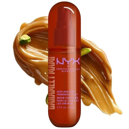 NYX PROFESSIONAL MAKEUP Fat Oil Fragrance Mist Perfume in Caramelt Mami, Caramel Scented Long Lasting Hair & Body Spray With Brown Sugar & Pistachio Notes, Vegan & Cruelty-Free, 2.7 fl oz