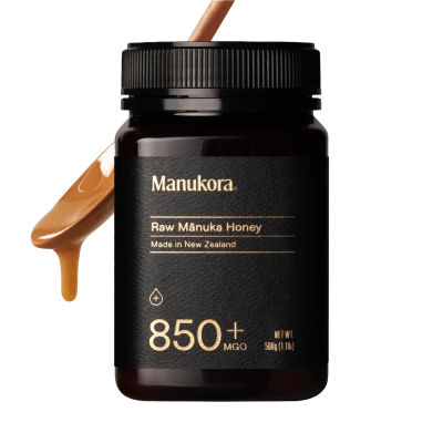 Manukora Raw Manuka Honey MGO 850+, New Zealand Honey, Superfood, 2000+ Natural Compounds, Non-GMO, Monofloral, 3rd-Party Tested, Glyphosate Residue Free, Traceable Hive-to-Hand, Immune and Digestive Support, 500g