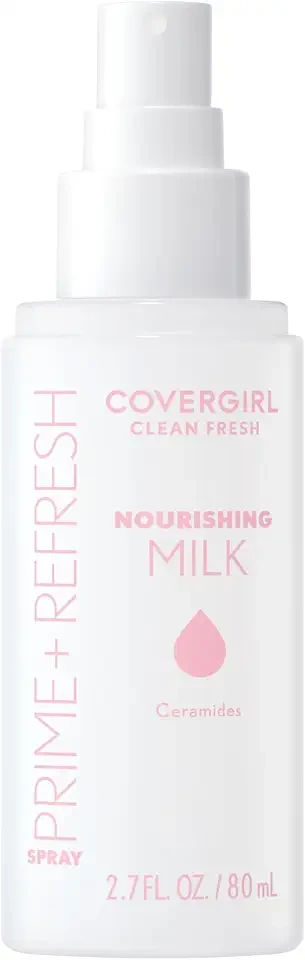 COVERGIRL Clean Fresh Nourishing Milk Spray - 100, Plumping, Moisturizing Face Mist, Dewy Finish, Vegan Formula