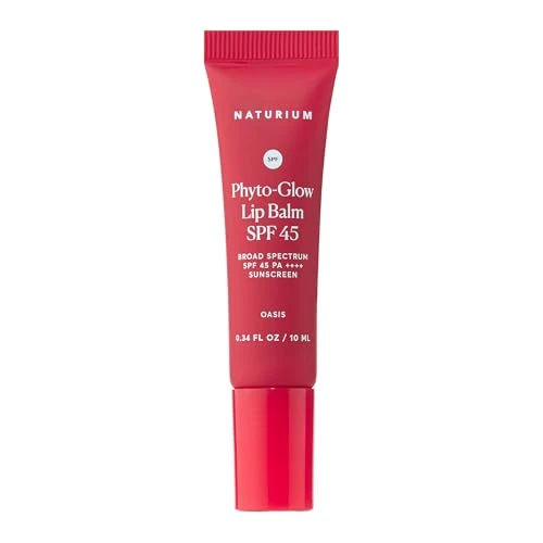Naturium Phyto-Glow Lip Balm SPF 45 | Tinted Gloss with Broad Spectrum Sunscreen | 0.34 FL OZ / 10 mL, Oasis
