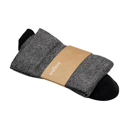 Wellow Premium Socks (Compression Socks - Regular) for Men and Women, Made with Viscose from Bamboo, Relieves Swelling, Nurses - Pregnancy Support, MD, Black Twist