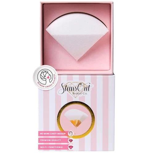 StansOut Memory Foam Makeup Sponge – No-Water-Needed Blender for Liquid, Cream & Powder Foundation – Airbrush Finish, Flawless Application