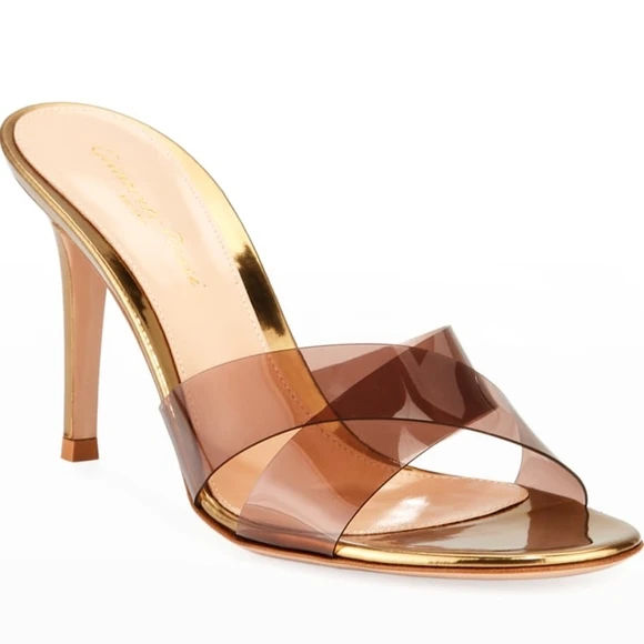 Gianvito Rossi Metallic Crisscross Mule