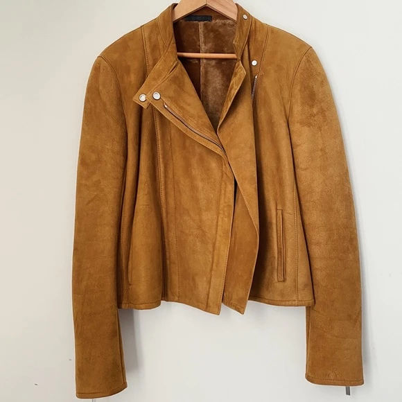 The Row Collarless Leather Jacket