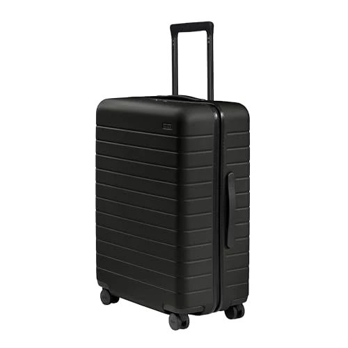 Away Medium Checked Luggage - 26-Inch Lightweight Hardside Suitcase with Custom WhisperGlide 360° Wheels, Interior Compression System, TSA-Accepted Lock - Jet Black