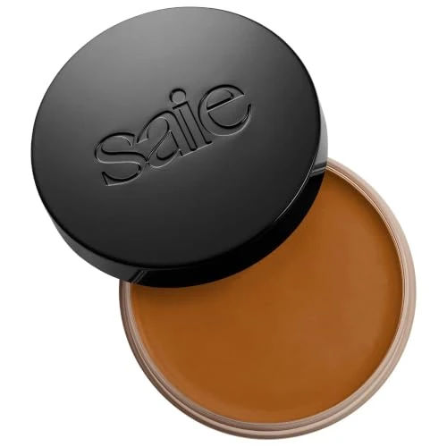 Saie Sun Melt Cream Bronzer - Buildable Balm Face Bronzer for Effortless Sculpting - Cream Contour Enriched with Vitamin C, Nourishing Skincare Ingredients & a Natural Finish - Medium Bronze (1 oz)