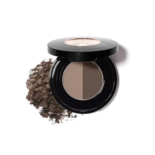 Anastasia Beverly Hills Brow Powder Duo - High-Pigment Compact Brow Powder with Mirrored Travel Case, Blendable Formula for Filling & Shaping Brows - Dark Brown