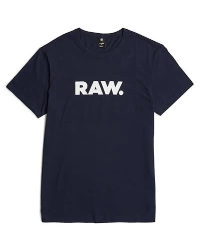 G-Star Raw Men's Holorn Graphic Crew Neck Short Sleeve T-Shirt, RAW: Sartho Blue, XX-Large