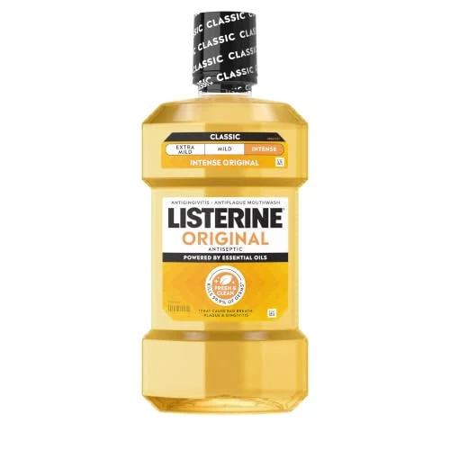 Listerine Original Intense Antiseptic Oral Care Mouthwash to Kill 99.9% of Germs that Cause Bad Breath, Plaque and Gingivitis, ADA-Accepted Mouthwash, Intense Original Flavored Oral Rinse, 1 L