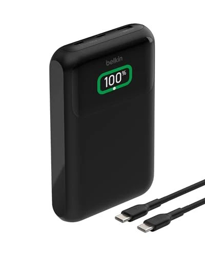 Belkin Portable Charger Power Bank, 3-Port Laptop Power Bank 20000 mAh, USB-A & USB-C Chargers Fast Charging 65W Ports for MacBook, Apple iPhone 17, iPad, Samsung Galaxy S25, Nintendo Switch 2 - Black