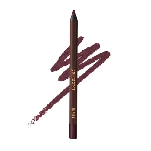 PERSONA 24HR Maroon Waterproof Eyeliner Pencil | Creamy, Smudgeable Pencil for Lash Line & Waterline | All-Day to All-Night Wear | Vegan, Cruelty-Free, Paraben-Free | Made in USA