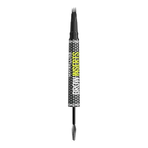 Maybelline Brow Inserts Eyebrow Pen, Micro Needle Shaped 2-In-1 Dual-Ended Brow Makeup Pen and Gel, Water-Resistant, Smudge Proof for Up to 36-HR Wear, Medium Brown