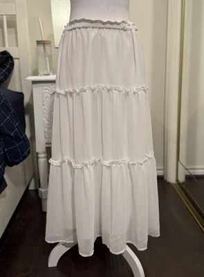 White Tiered Maxi Skirt