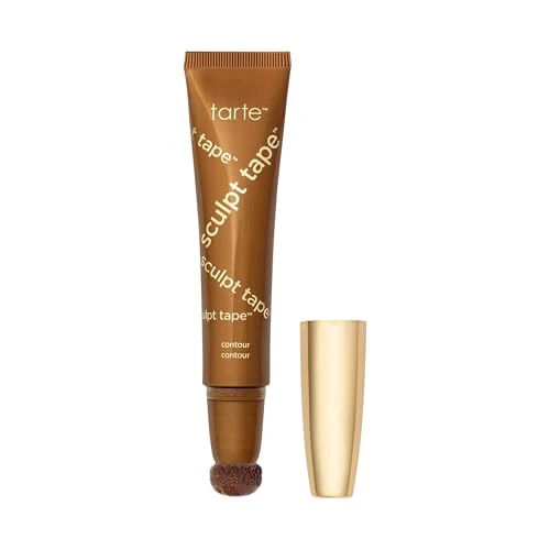tarte sculpt tape contour – Lightweight Cream Bronzer with Shea Butter for Blendable, Buildable Contour & Natural Looking Sculpted Glow, Vegan & Cruelty-Free, full size, deep golden bronze