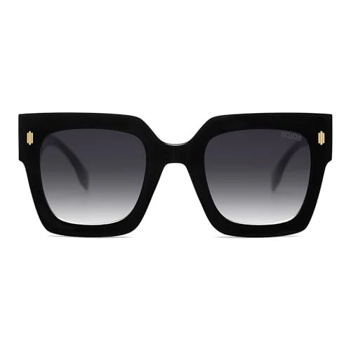 SOJOS Retro Oversized Big Square Sunglasses Womens SJ2194 Black