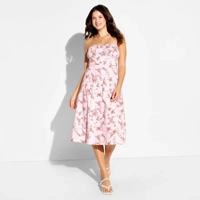 Floral Strapless Dress