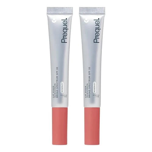 Prequel Skin Lip Visor, Tinted Lip Balm with SPF 30 PA+++. Rosedust, Mint Flavor, Rosy Nude Shade with Non-Sticky Finish – Moisturizing Semi Gloss Balm Sunscreen for Daily Use - 2 Pack