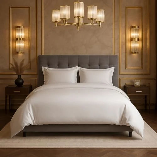 CharlottelyHues 3 Piece Duvet Set 100% Egyptian Cotton Breathable Soft Duvet Cover Set with Zipper & Corner Ties Quilt Cover Sateen Weave Durable Duvet - King/Cal King (Bright White)