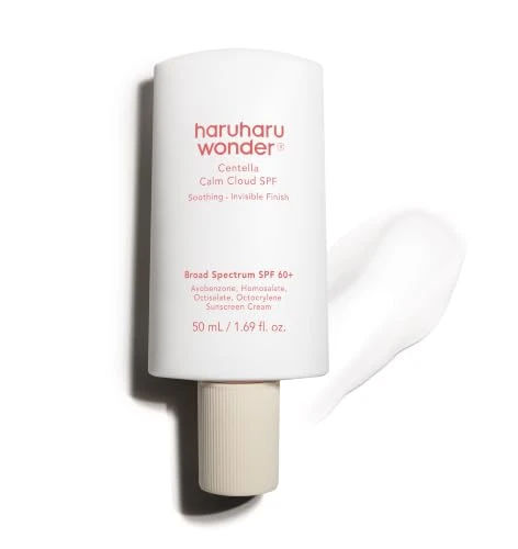 haruharu Centella Calm Cloud Face Sunscreen SPF 60+, 1.69 fl.oz, Vegan