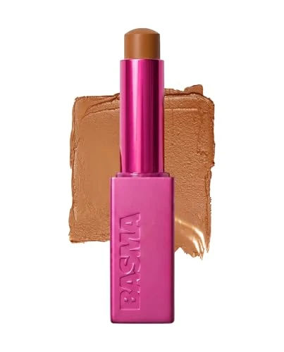 BASMA Beauty The Foundation Stick, Long-Lasting Formula with Aloe Vera, Vitamin E, Multi-Use Coverage for Foundation, Concealer, Contour | Shade 014 (For Tan Skin with Neutral Undertones)