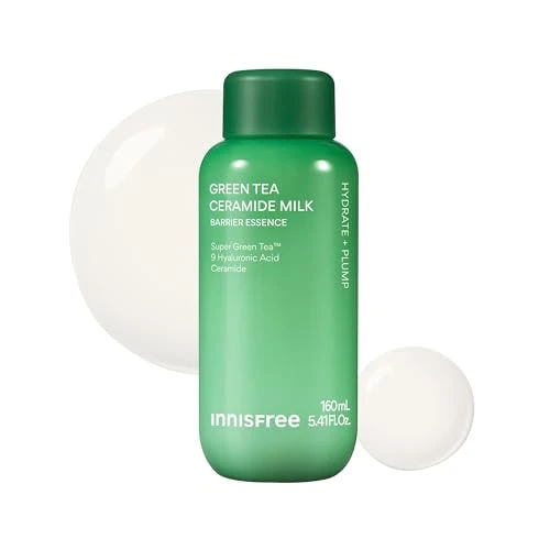 innisfree Green Tea Ceramide Milk | Hydrating and Lightweight Korean Milky Toner for Barrier Repair | Suitable for All Skin Types including Acne-Prone and Sensitive Skin, 5.41 Fl Oz