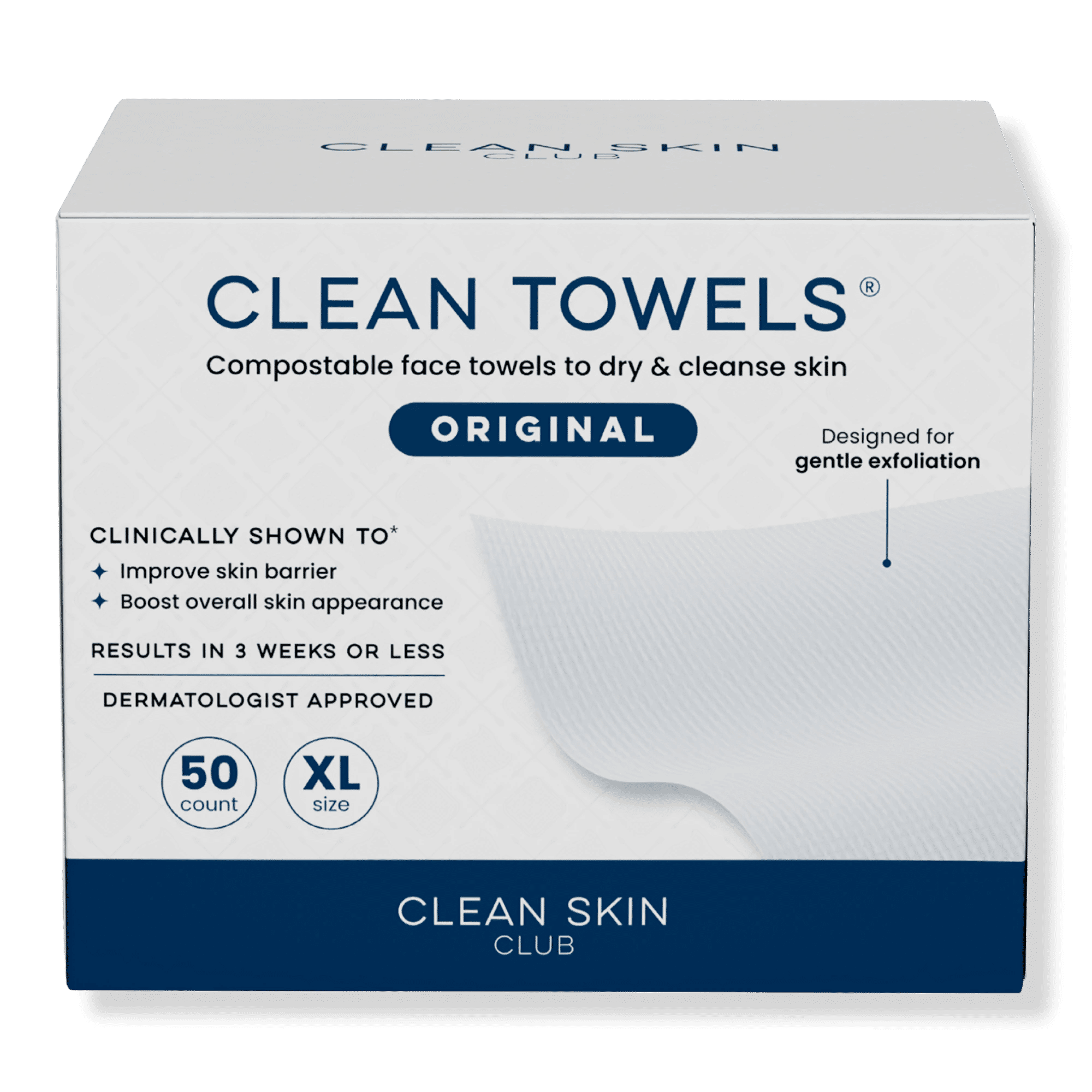 Clean Towels Original Disposable Face Towels - 50 ct