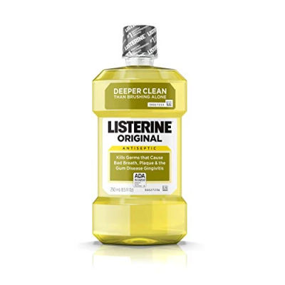 Listerine Original Oral Care Antiseptic Mouthwash with Germ-Killing Formula to Fight Bad Breath, Plaque and Gingivitis, 250 mL