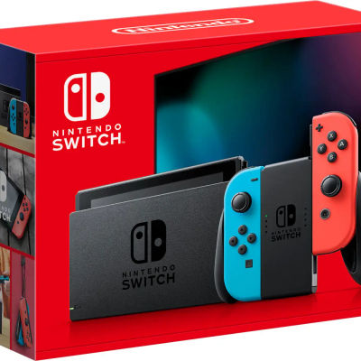 Switch with Neon Blue and Neon Red Joy‑Con