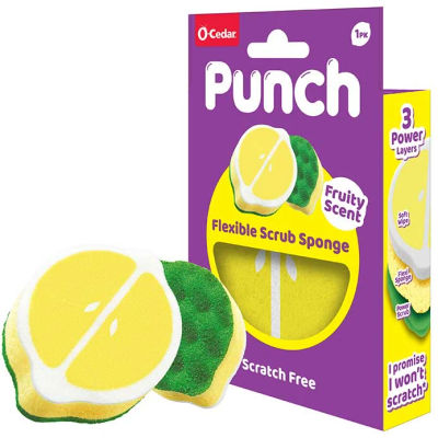 O-Cedar Punch Flexible Scrub Sponge (Lemon)