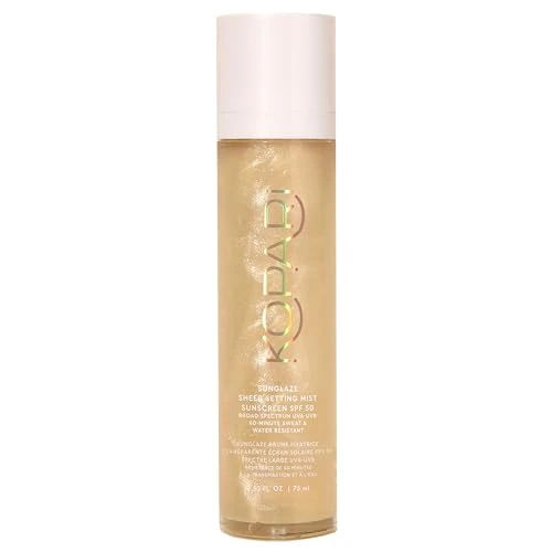 Kopari Sunglaze Sheer Setting Mist Sunscreen SPF 50, Weightless, Fast Drying, Ultra-Fine Setting Spray, Made With Hyaluronic Acid, Sets Makeup For A Hydrated, Dewy Finish, 2.53 fl oz