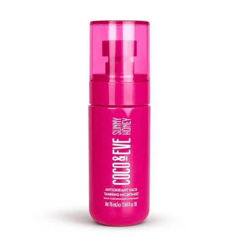 Coco & Eve Face Tanning Micromist – Sunless Facial Self Tanner Ultra Fine Mist for Face, Included Hyaluronic Acid & Antioxidants, Fast-Absorbing, Streak-Free Glow, Vegan & Cruelty-Free 2.54 Fl Oz