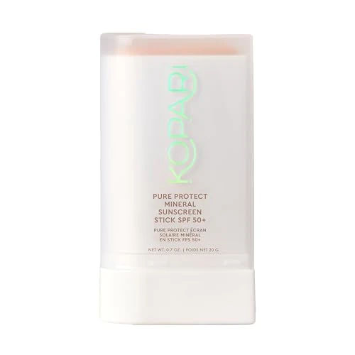 Kopari PURE PROTECT 100% Mineral Sunscreen Stick SPF 50+ Clear Zinc Oxide Face and Body Sunscreen with Hydrating Argan Oil, Shea Butter, Sheer Finish, Ultra-Portable, for Easy Reapplication