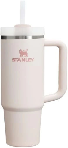 STANLEY Quencher H2.0 Tumbler with Handle and Straw 30 oz | Flowstate 3-Position Lid | Cup Holder Compatible for Travel | Insulated Stainless Steel Cup | BPA-Free | Rose Quartz 2.0