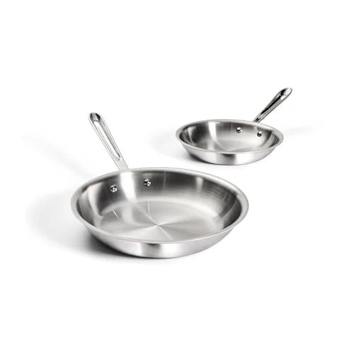 All-Clad D3 Stainless Steel, 2-Piece Fry Pan Set, Made in the USA