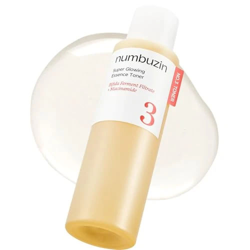 numbuzin No.3 Super Glowing Essence Toner, Fermented Toner for Skin Glow & Texture, Bifida, Niacinamide, Hydrating, Radiance-Boosting Essence, Pore Reset, 6.76 fl oz (200ml)