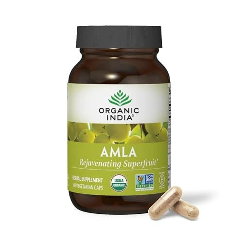 Organic India Amla Capsules Organic, Amla Supplement, Vegan, 60 Capsules