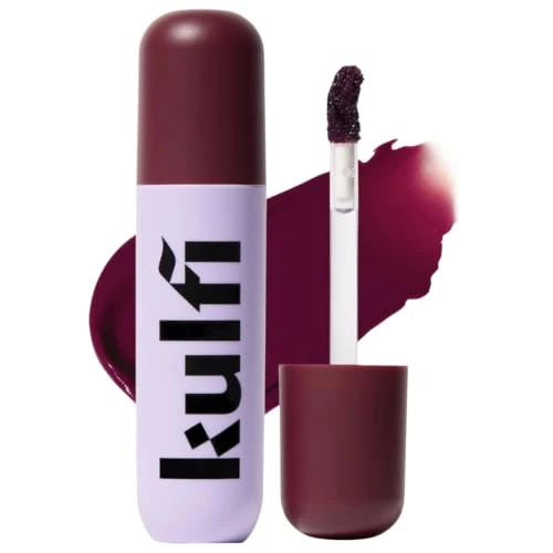 Kulfi Lassi Lips Moisturizing Matte Blur Lip Stain, Matte Finish, 0.14 oz / 4 mL (Mulled Wine - deep wine)