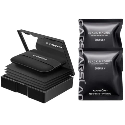 CARSLAN Makeup Blotting Paper with Powder, Keeps Makeup Fresh All Day