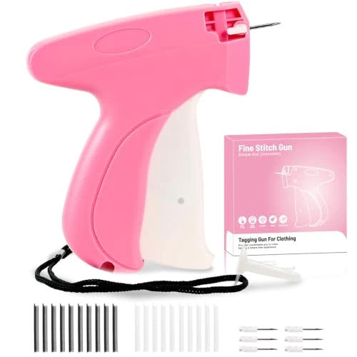 Stitch Gun for Clothes Mini Tagging Gun for Clothing Includes 6 Needle,5000 Pcs Micro Fasteners(2500 White & 2500 Black) Stitch Gun Speedy Clothing Fixer Quick Clothing Fixer