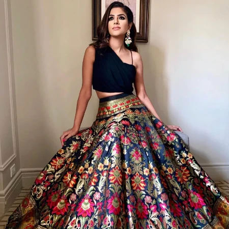 Custom Brown and Gold Chaniya Choli