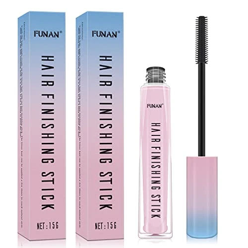 FUNAN Hair Finishing Stick 2 Pack, Flyaway Hair Tamer for Women, Baby Hair & Edge Control Wand, Non-Greasy Hair Mascara for Smooth Buns & Ponytails, Travel Size