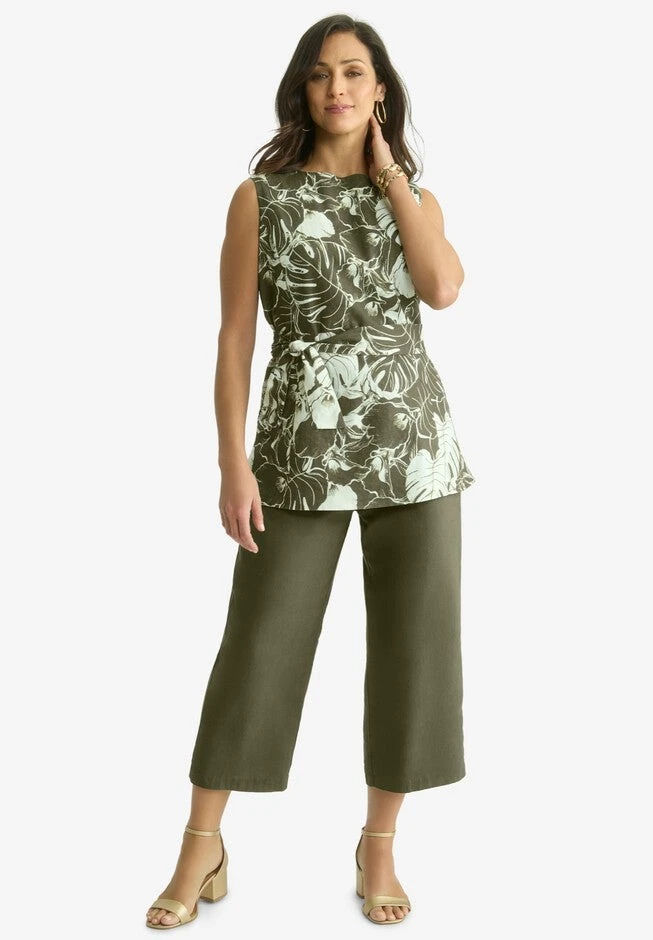 Brown Matching Capri Set