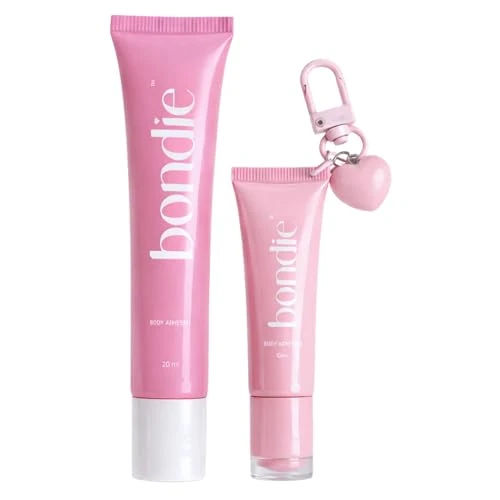 BONDIE Liquid Body Adhesive for Clothes - Fashion Tape Alternative for Low-Cut Styles, Strapless Dresses and Work Blouses - Clothing Glue that Holds All Day - Sweat and Dance Proof - Stay Ready Set