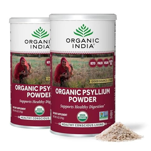 ORGANIC INDIA Psyllium Powder Organic, Digestion Support, 6 oz (Pack of 2)