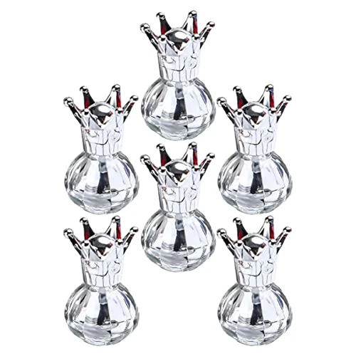 Didiseaon 6Pcs Glass Empty Nail Polish Bottles with Brush Capacity Pumpkin Shaped Jars with Crown Caps Nail Gel Containers for Manicure and Nail Art