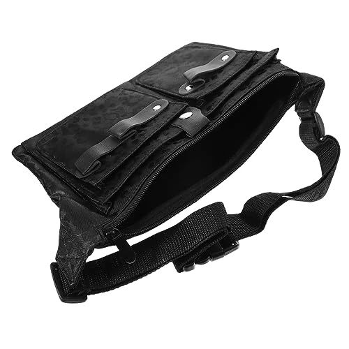 Black Barber Waist Bag for Hairdressers, Canvas Oxford Fabric