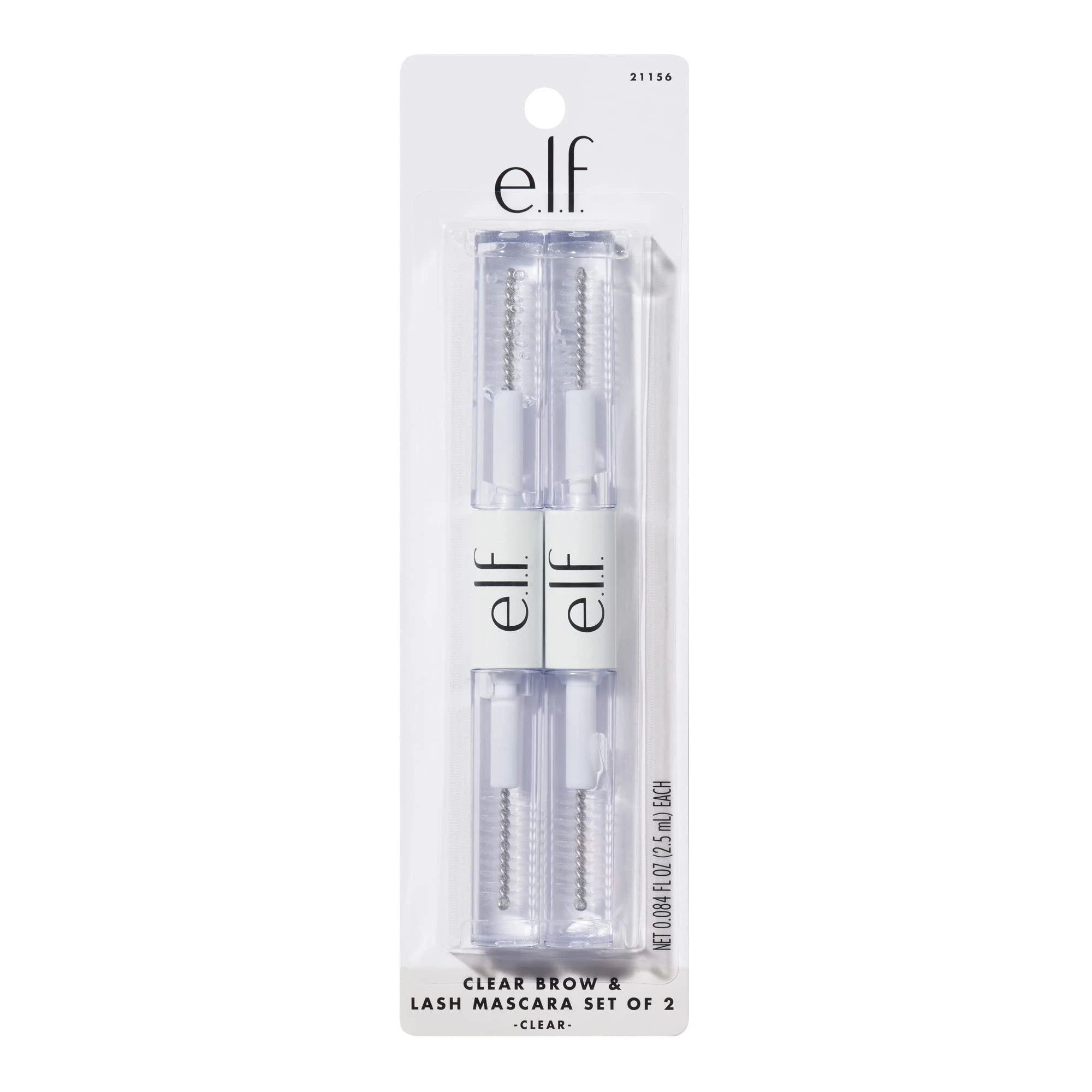 e.l.f. Clear Lash & Brow Mascara Gel, Dual-Sided Flexible Hold, Long-Lasting Clear Formula for