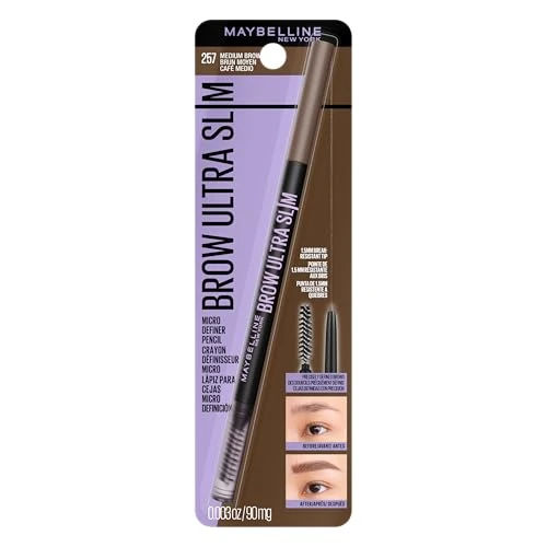 Maybelline Express Brow Ultra Slim Eyebrow Makeup, Brow Pencil with Precision Tip and Spoolie for